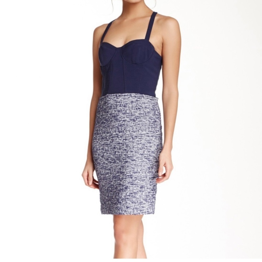 Alice + Olivia Corset Blue Dress 0